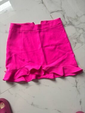 Bright Hot Pink Ruffle Mini Skirt